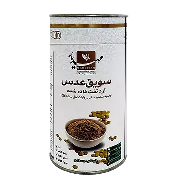 پودر سویق عدس آرد تفت داده شده قوطی 200 گرمی مهدیار
